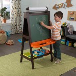 Tabla ajustabila Art Novelty multifunctionala de scris si pictat cu stocare - Sevalet pictura 3 in 1 Espresso Easel Kidkraft